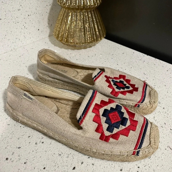 Soludos Embroidered Aztec Print Espadrille Loafer Flats​​​​ - Picture 6 of 6